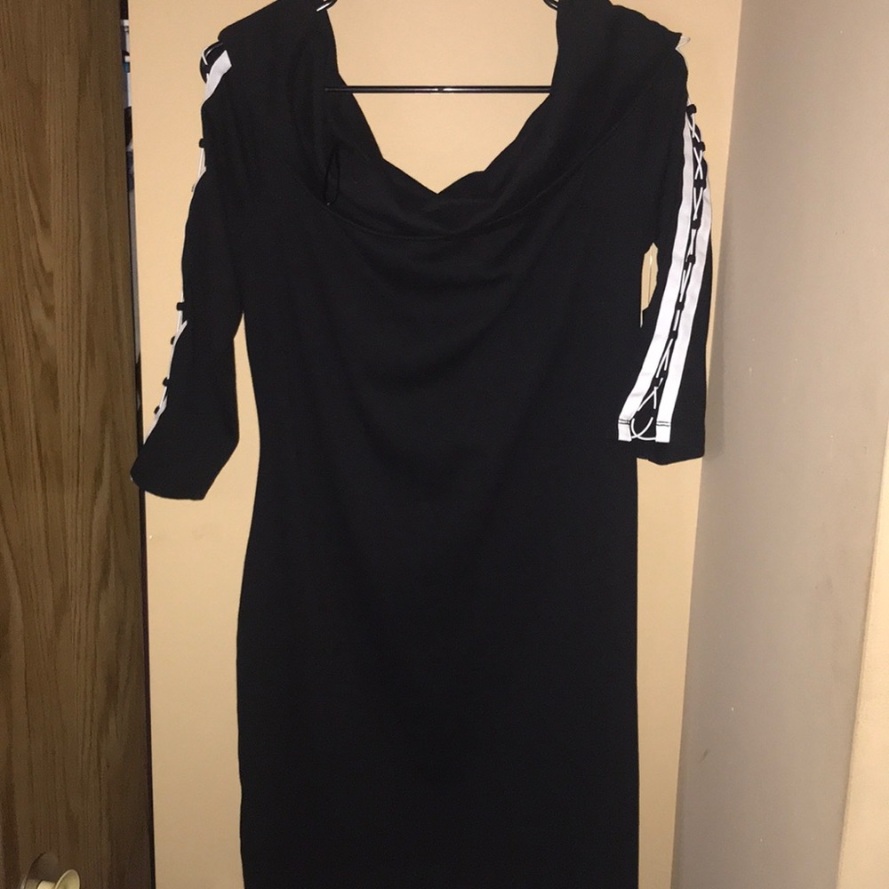 Black Off-Shoulder Project Runway Dress